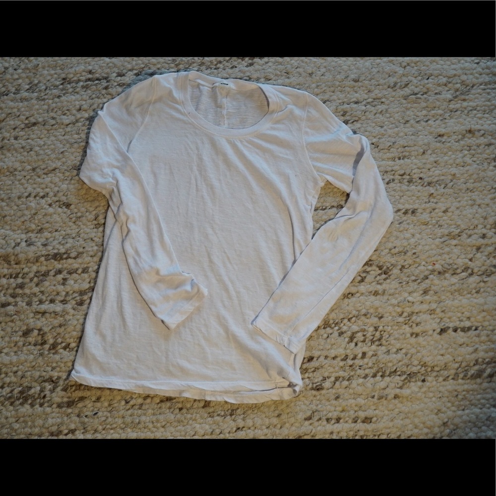 Monrow Classic Long Sleeved white T